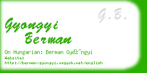 gyongyi berman business card